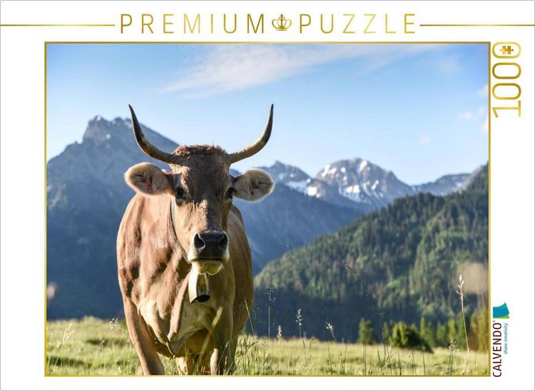 Produktbild: CALVENDO Puzzle Braunviehkuh im Hintersteiner Tal | 1000 Teile Lege-Gr&ouml;&szlig;e 64x48cm Foto-Puzzle f&uuml;r gl&uuml;ckliche Stunden