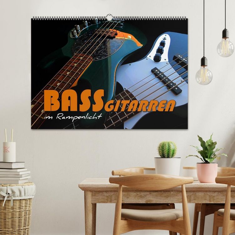 Produktbild: Bassgitarren im Rampenlicht (Wandkalender 2026 DIN A2 quer), CALVENDO Monatskalender