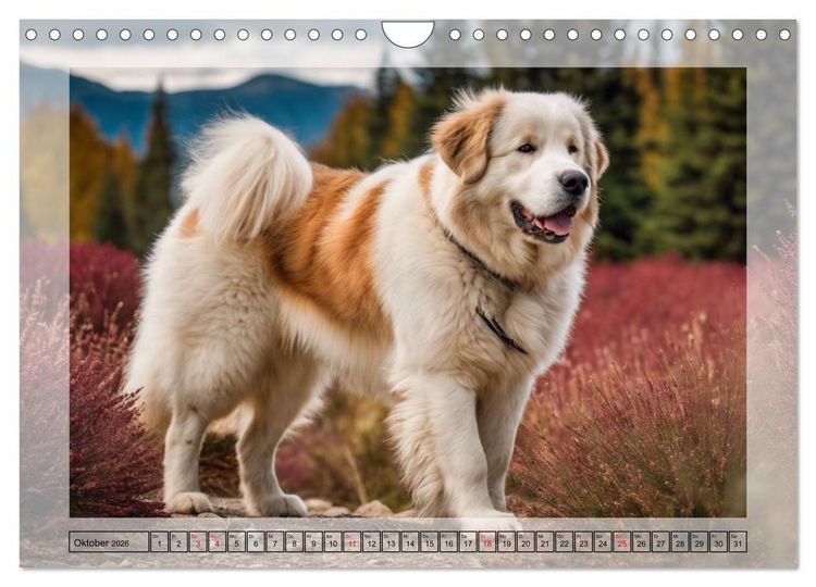 Produktbild: Majest&auml;tische Pyren&auml;en Berghunde (Wandkalender 2026 DIN A4 quer), CALVENDO Monatskalender