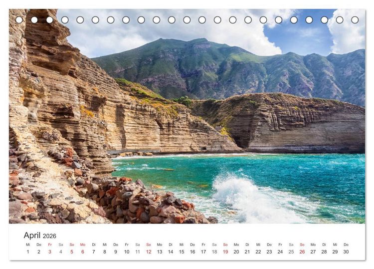 Produktbild: Liparische Inseln - Vulkane im Mittelmeer (Tischkalender 2026 DIN A5 quer), CALVENDO Monatskalender