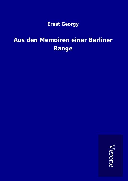 Produktbild: Aus den Memoiren einer Berliner Range