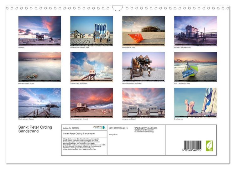 Produktbild: Sankt Peter Ording Sandstrand (Wandkalender 2027 DIN A3 quer), CALVENDO Monatskalender