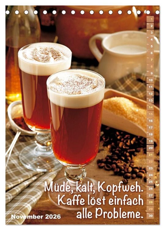 Produktbild: Kaffeestunde: Die Welt der Baristas (Tischkalender 2026 DIN A5 hoch), CALVENDO Monatskalender