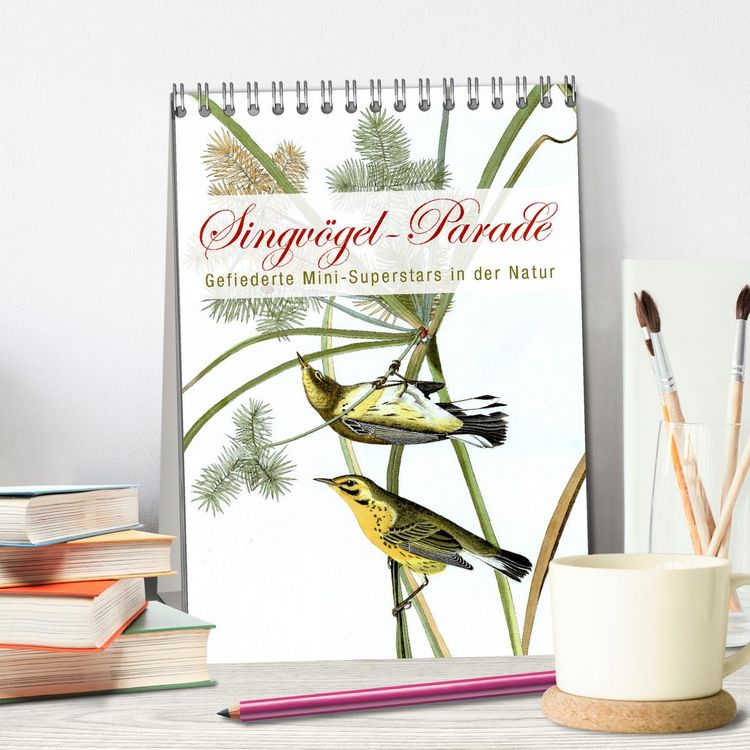 Produktbild: Singv&ouml;gel-Parade (Tischkalender 2026 DIN A5 hoch), CALVENDO Monatskalender