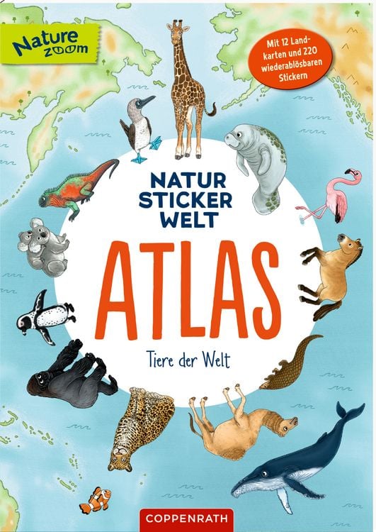 Produktbild: Natur-Stickerwelt - Atlas - Tiere der Welt