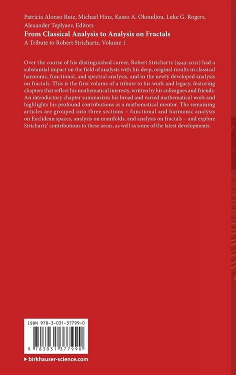 Produktbild: From Classical Analysis to Analysis on Fractals
