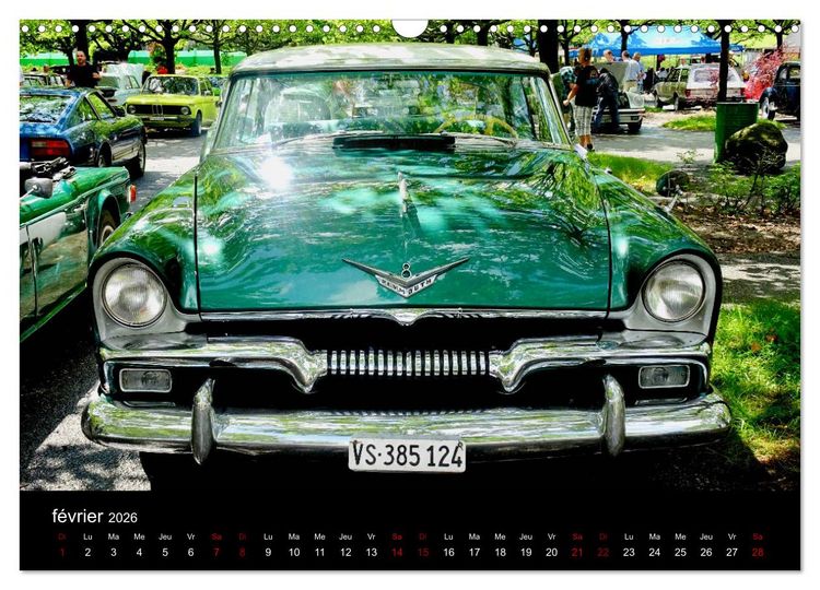 Produktbild: VOITURES VINTAGE (Calendrier mural 2026 DIN A3 vertical), CALVENDO calendrier mensuel