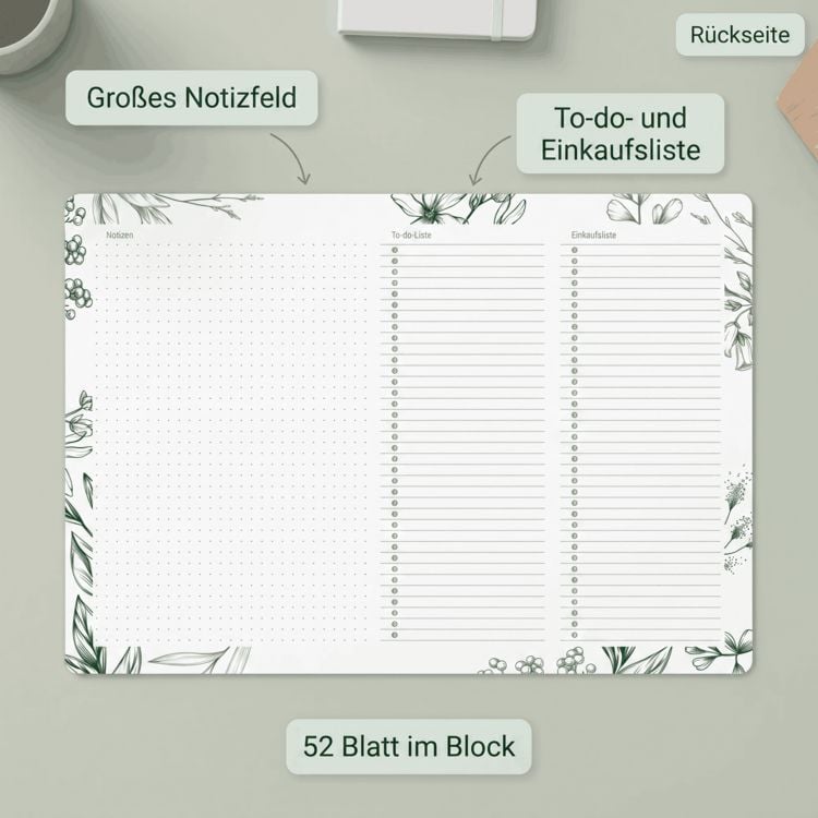 Produktbild: Schreibunterlage Design mit Wochenplan
