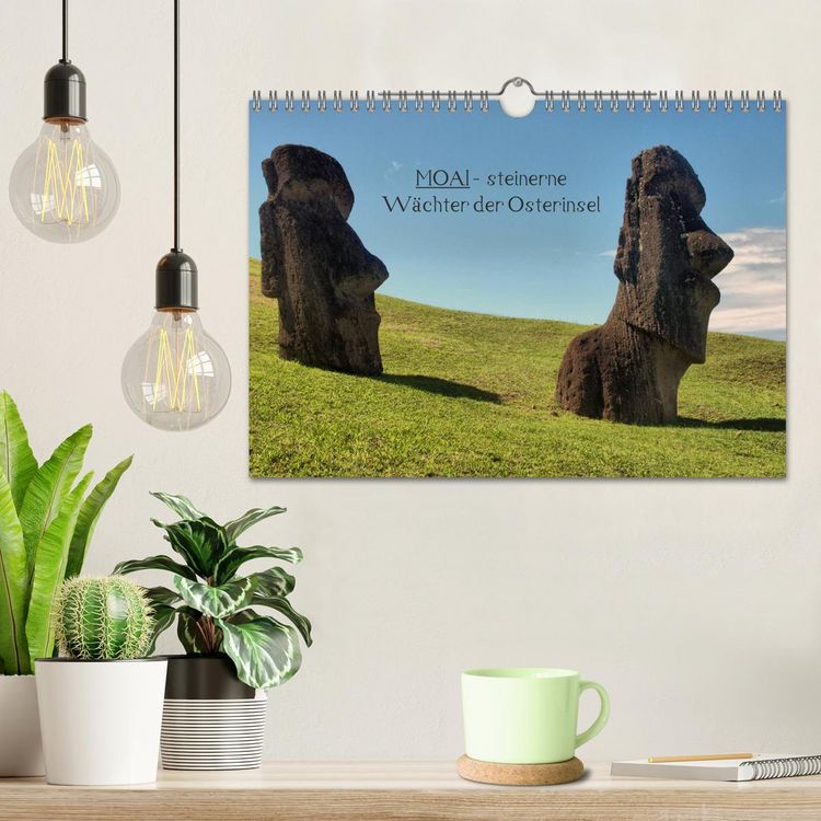 Produktbild: MOAI - steinerne W&auml;chter der Osterinsel (Wandkalender 2026 DIN A4 quer), CALVENDO Monatskalender