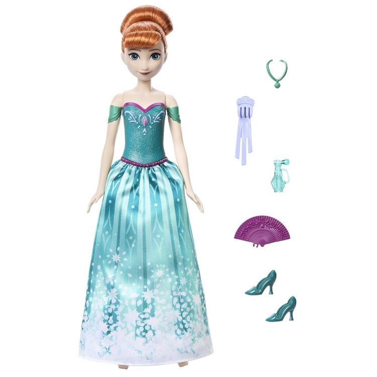 Produktbild: Disney Die Eisk&ouml;nigin Spin & Reveal Anna-Modepuppe und Accessoires mit 11 &Uuml;ber