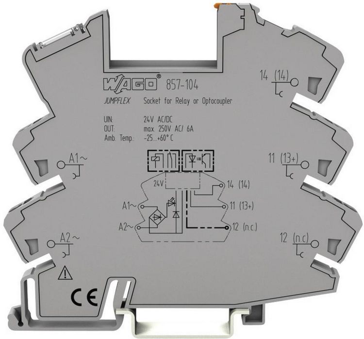 Produktbild: WAGO 857-104 Relaissockel (B x H x T) 6 x 81 x 94mm 1St.