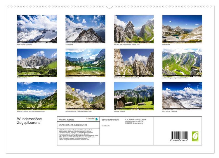 Produktbild: Wundersch&ouml;ne Zugspitzarena (hochwertiger Premium Wandkalender 2026 DIN A2 quer), Kunstdruck in Hochglanz