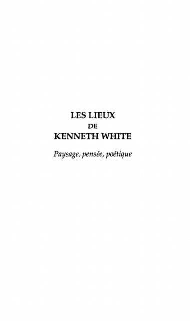 Produktbild: Les Lieux De Kenneth White