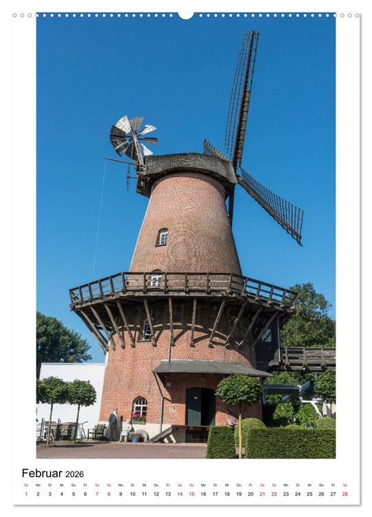 Produktbild: Historische Windm&uuml;hlen in Minden-L&uuml;bbecke (hochwertiger Premium Wandkalender 2026 DIN A2 hoch), Kunstdruck in Hochglanz