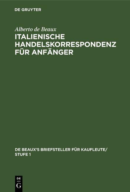Produktbild: Italienische Handelskorrespondenz f&uuml;r Anf&auml;nger