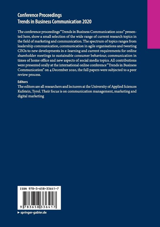 Produktbild: Conference Proceedings Trends in Business Communication 2020