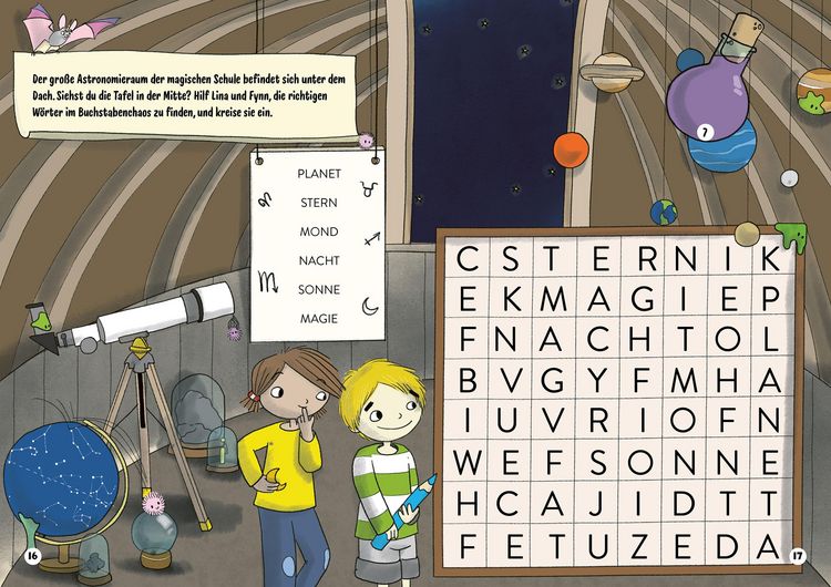 Produktbild: Die R&auml;tsel-Knacker &ndash; Das Geheimnis der magischen Schule (Buch mit abwischbarem Stift)