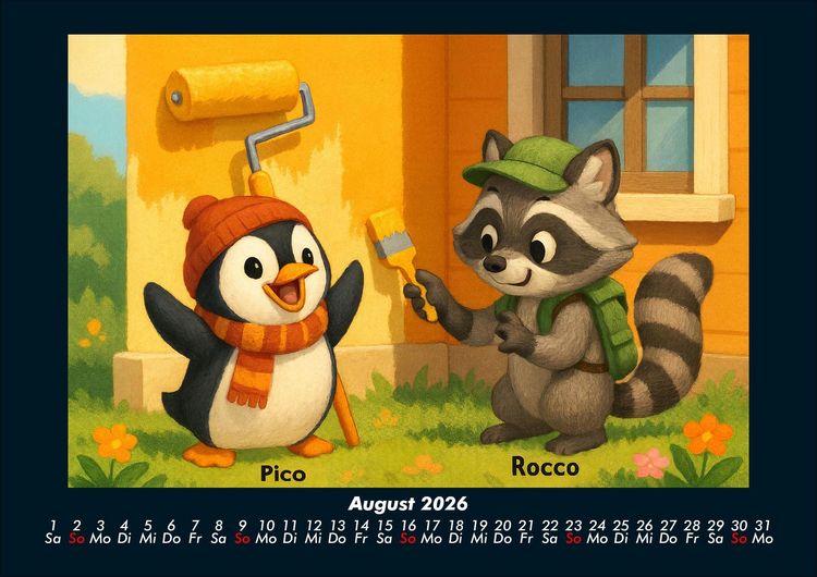 Produktbild: Pico & Rocco bauen ein Haus 2026 Fotokalender DIN A4