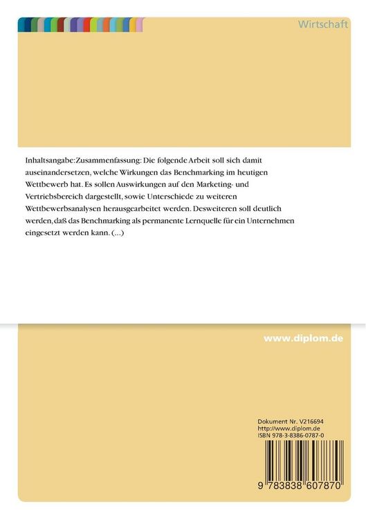 Produktbild: Benchmarking als Lernquelle im Marketing- und Vertriebsbereich