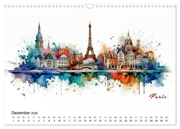 Produktbild: Skylines exklusiv (Wandkalender 2026 DIN A3 quer), CALVENDO Monatskalender
