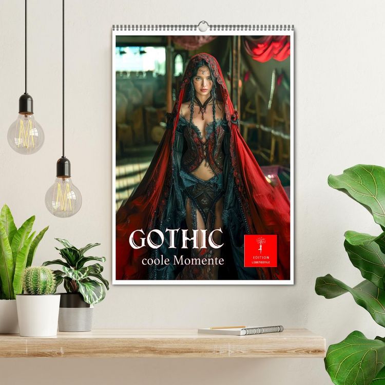 Produktbild: Gothic coole Momente (Wandkalender 2026 DIN A2 hoch), CALVENDO Monatskalender