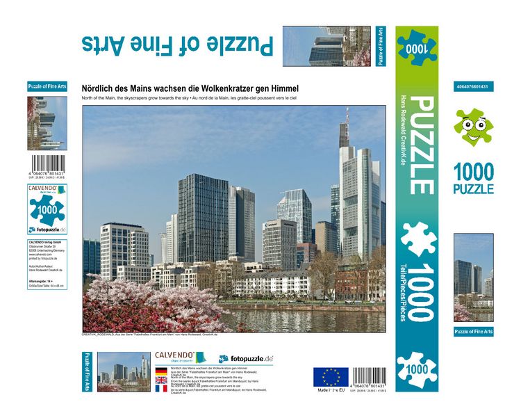 Produktbild: CALVENDO Puzzle N&ouml;rdlich des Mains wachsen die Wolkenkratzer gen Himmel | 1000 Teile Lege-Gr&ouml;&szlig;e 64 &times; 48 cm Foto-Puzzle f&uuml;r gl&uuml;ckliche Stunden