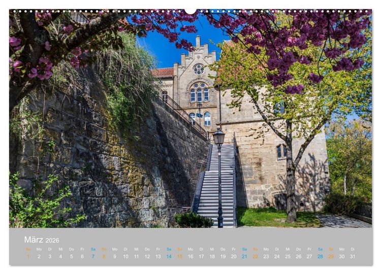 Produktbild: Kronach - drei Fl&uuml;sse und eine Festung (hochwertiger Premium Wandkalender 2026 DIN A2 quer), Kunstdruck in Hochglanz
