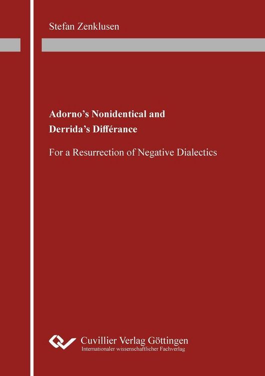 Produktbild: Adorno's Nonidentical and Derrida's Diff&eacute;rance