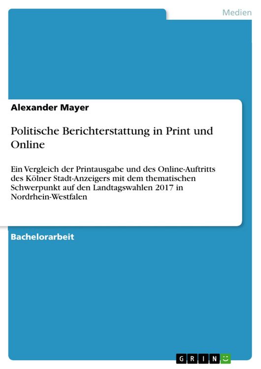 Produktbild: Politische Berichterstattung in Print und Online