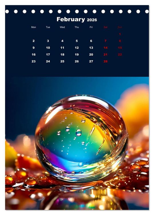 Produktbild: The symphony of drops (Desk Calendar 2026 DIN A5 portrait), CALVENDO 12 Month DeskCalendar