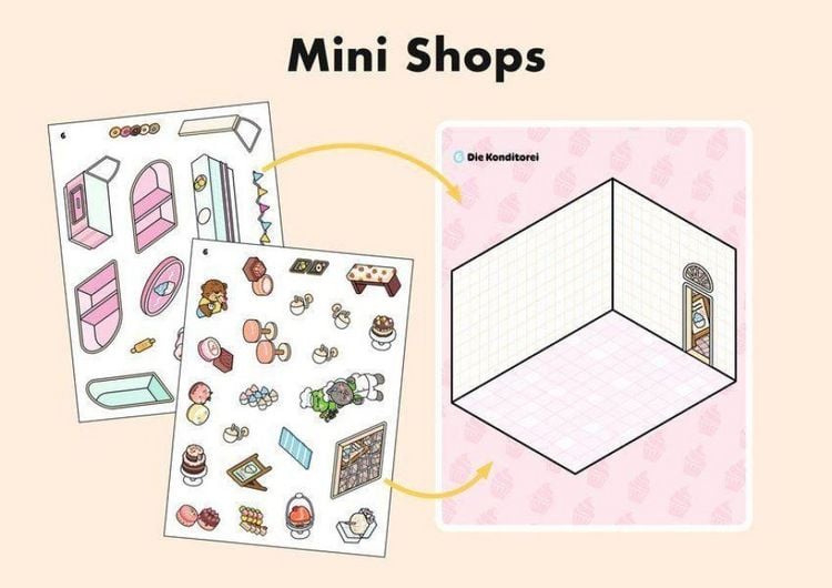Produktbild: Sweet & Cosy Stickerbuch: Mini Shops