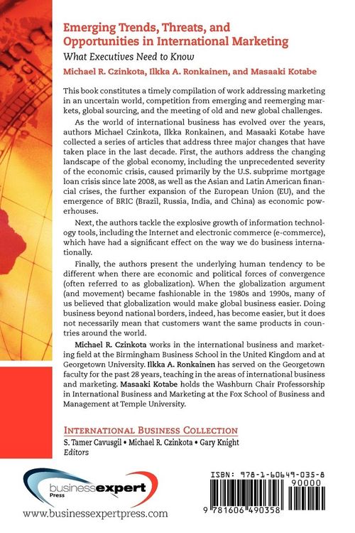 Produktbild: Emerging Trends, Threats and Opportunities in International Marketing
