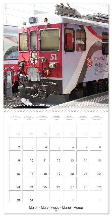 Produktbild: Swiss Trains (Wall Calendar 2026 12 &times; 12 Inch) CALVENDO 12 Month Wall Calendar
