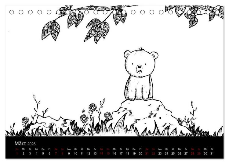 Produktbild: Bezaubernde Mini-Monster - Ein Ausmal-Kalender (Tischkalender 2026 DIN A5 quer), CALVENDO Monatskalender
