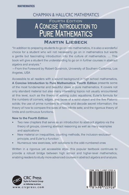 Produktbild: A Concise Introduction to Pure Mathematics