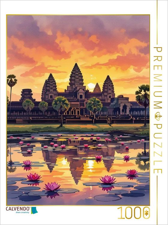 Produktbild: CALVENDO Puzzle Angkor Wat - Tempel im Dschungel | 1000 Teile Lege-Gr&ouml;&szlig;e 64x48cm Foto-Puzzle f&uuml;r gl&uuml;ckliche Stunden