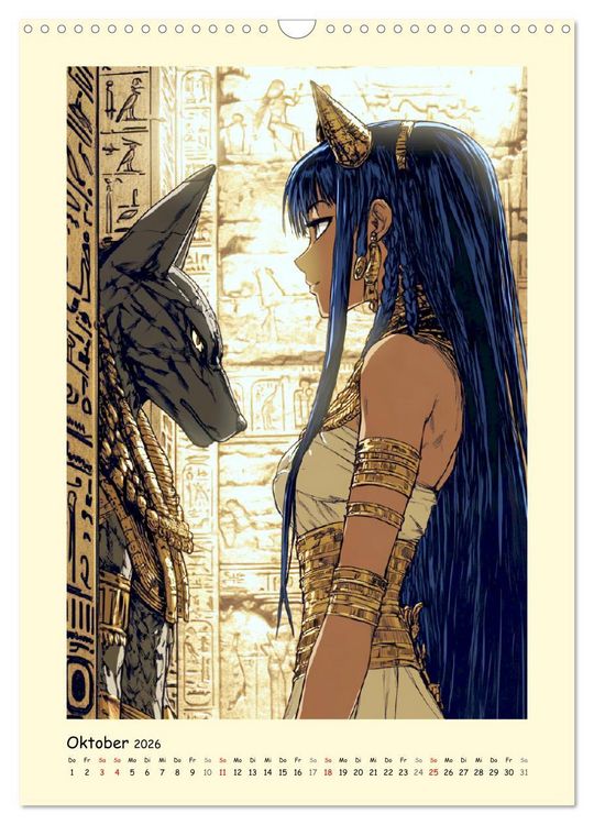 Produktbild: Im alten &Auml;gypten. Manga-M&auml;dchen im Pharaonenland (Wandkalender 2026 DIN A3 hoch), CALVENDO Monatskalender