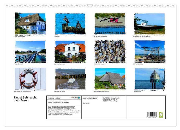Produktbild: Zingst Sehnsucht nach Meer (Wandkalender 2026 DIN A2 quer), CALVENDO Monatskalender