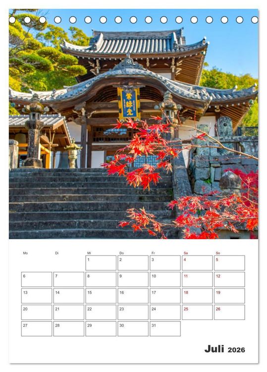 Produktbild: Herbst im japanischen Garten (Tischkalender 2026 DIN A5 hoch), CALVENDO Monatskalender