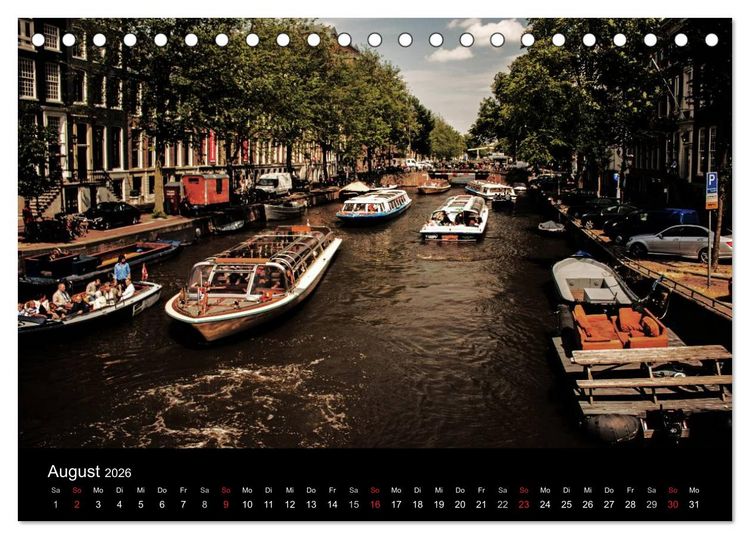 Produktbild: psychadelic Amsterdam - Stadtansichten zwischen Tag und Traum (Tischkalender 2026 DIN A5 quer), CALVENDO Monatskalender