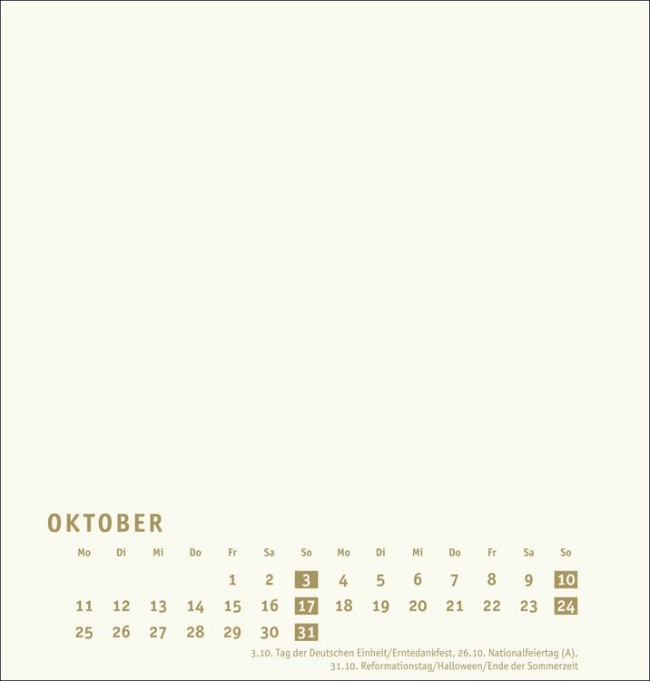 Produktbild: Premium-Bastelkalender gold mittel 2027