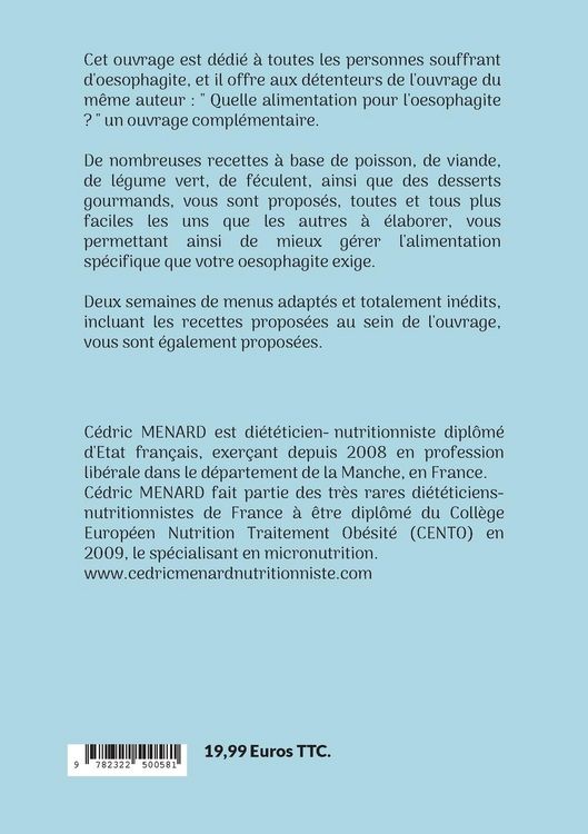 Produktbild: Mes recettes faciles pour l'oesophagite.