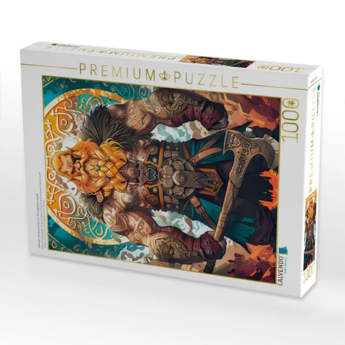Produktbild: CALVENDO Puzzle Wikinger mit donnernder Axt. Die Legende erwacht | 1000 Teile Lege-Gr&ouml;&szlig;e 64x48cm Foto-Puzzle f&uuml;r gl&uuml;ckliche Stunden