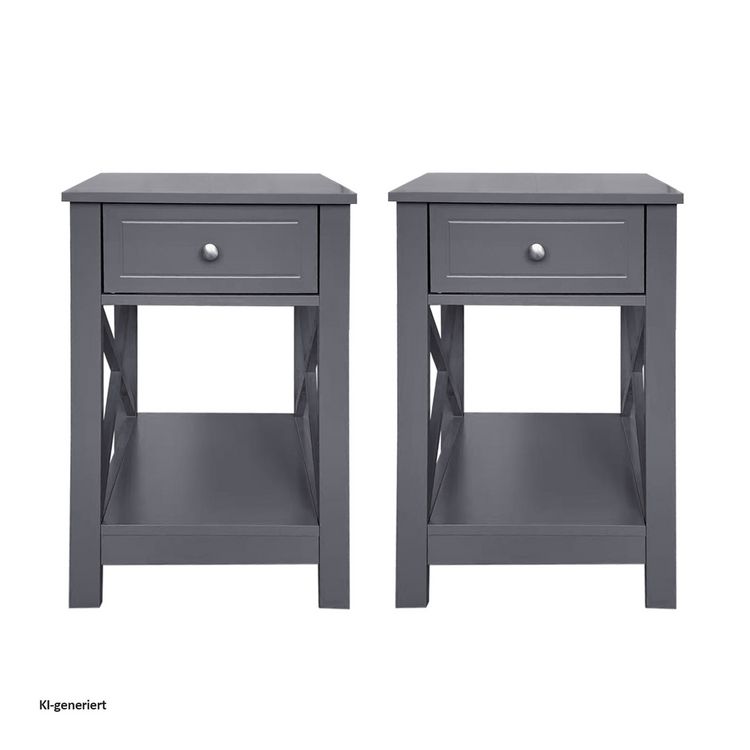 Produktbild: HTI-Living HTI-Living Nachttisch Hayet Grau 2er-Set HTI-Living Nachttisch Hayet Grau 2er-Set