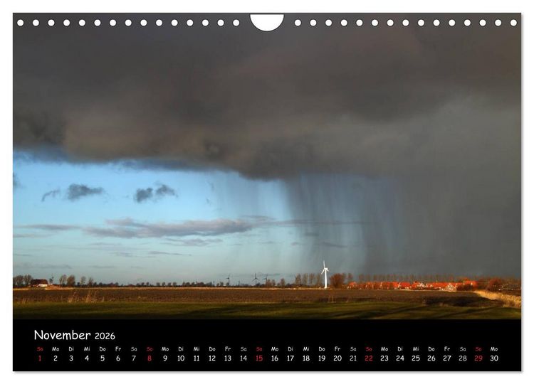 Produktbild: Ostfriesland - Land und Wetter (Wandkalender 2026 DIN A4 quer), CALVENDO Monatskalender