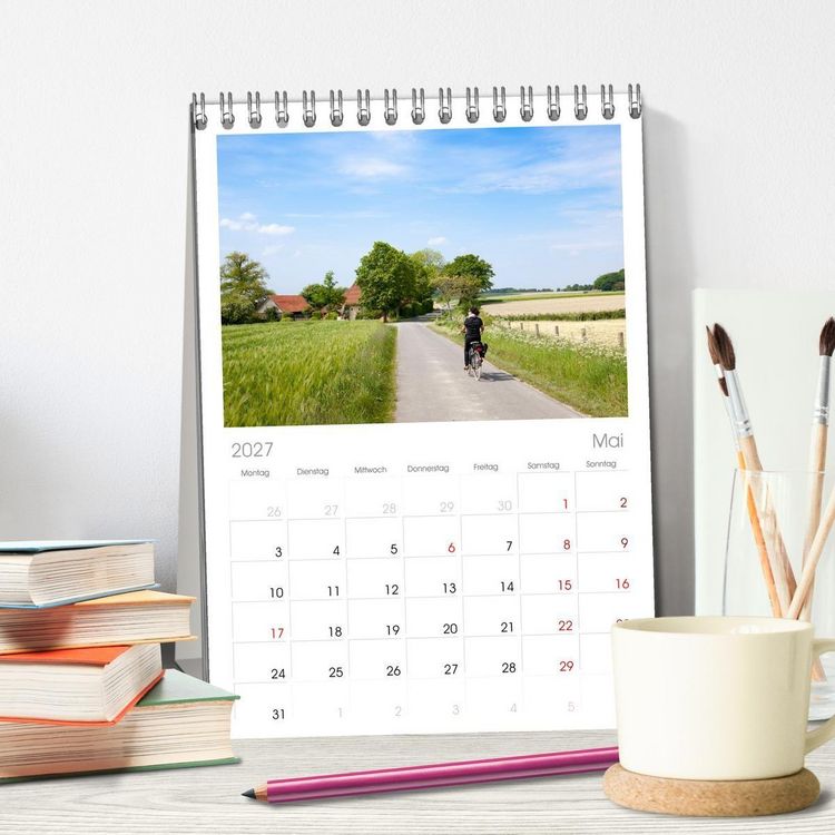 Produktbild: Tischplaner 2027 - Radland Deutschland - Niedersachsen (A5 Tischkalender zum Aufstellen) CALVENDO