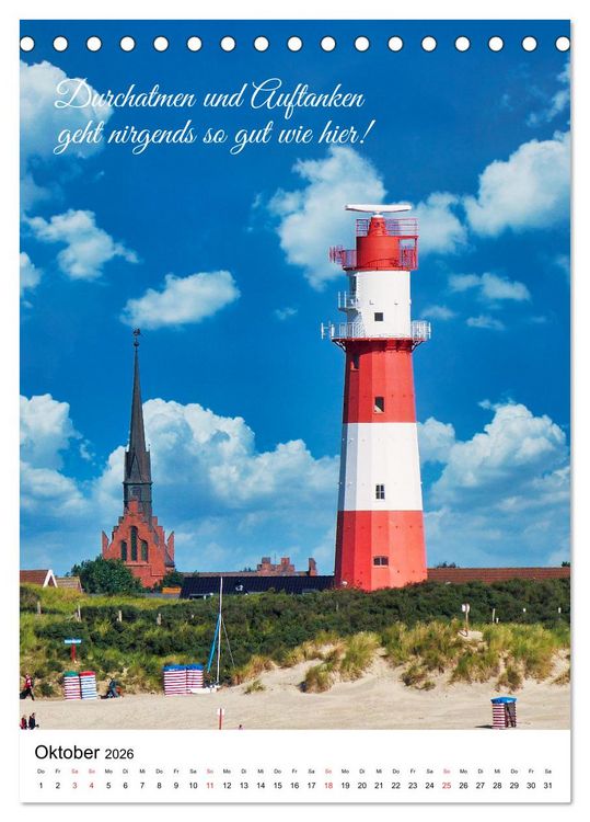 Produktbild: Facettenreiches Borkum (Tischkalender 2026 DIN A5 hoch), CALVENDO Monatskalender