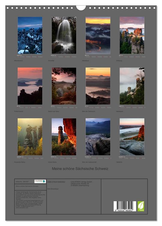 Produktbild: Meine sch&ouml;ne S&auml;chsische Schweiz (Wandkalender 2026 DIN A3 hoch), CALVENDO Monatskalender