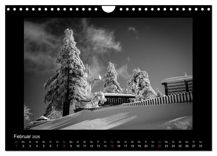 Produktbild: Harz-Bilder in monochrome (Wandkalender 2026 DIN A4 quer), CALVENDO Monatskalender