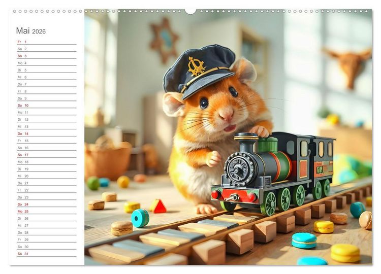 Produktbild: Spielzeit mit Schnuffel - Ein Hamster im Spielzeugparadies (Wandkalender 2026 DIN A2 quer), CALVENDO Monatskalender